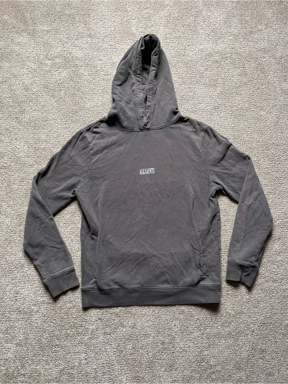 AllSaints Faded / Charcoal Pullover Hoodie